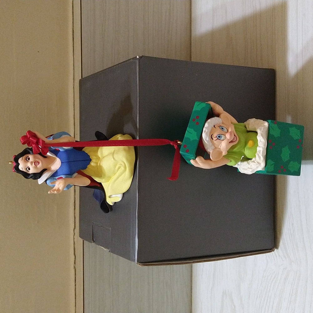 Vintage 1997 "60 Years of Enchantment" Snow White & Dopey Christmas Ornament